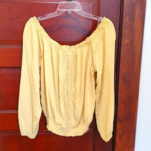 Aeropostale off the shoulder smocked blouse Large